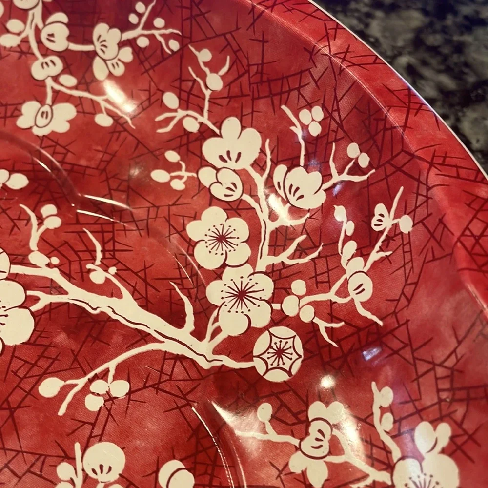 Vintage‎ Daher tin litho bowl with cherry blossom pattern made England